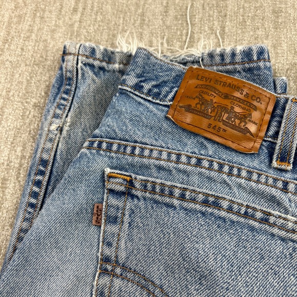 Levi's 545 Loose Fit Jeans Mens *32x32* Light Wash Denim Ripped Knee Casual 90s - Picture 3 of 11